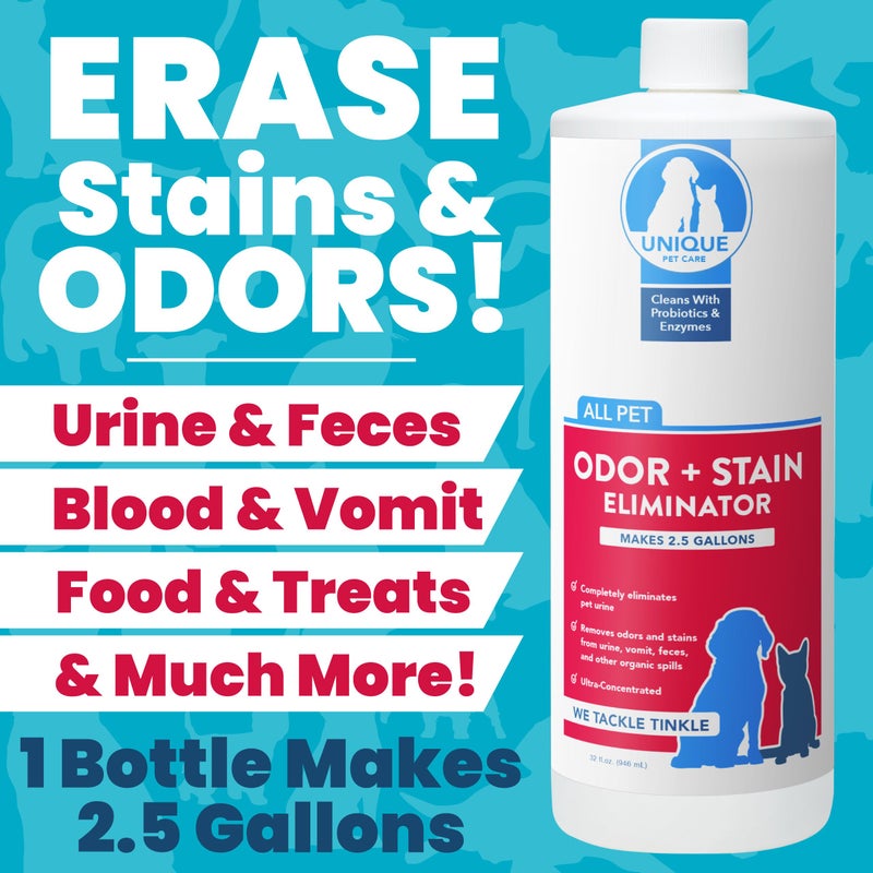 Unique Pet Odor and Stain Eliminator Liquid Concentrate - Makes Over 10 Gallons - Eliminates Pet Odors and Stains (128 oz) - Image 2